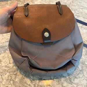 Dooney Bourke Women's Taupe Leather and Fabric Satchel Handbag